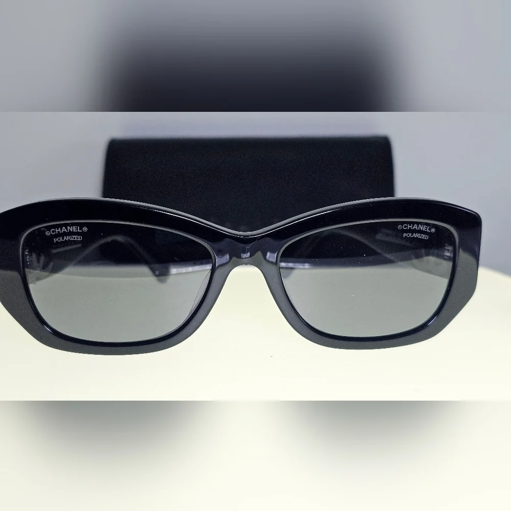 CHANEL CH5493A C.888/T8 Designer Sunglasses | Black Frame | Black & Grey Lenses - Picture 9 of 12